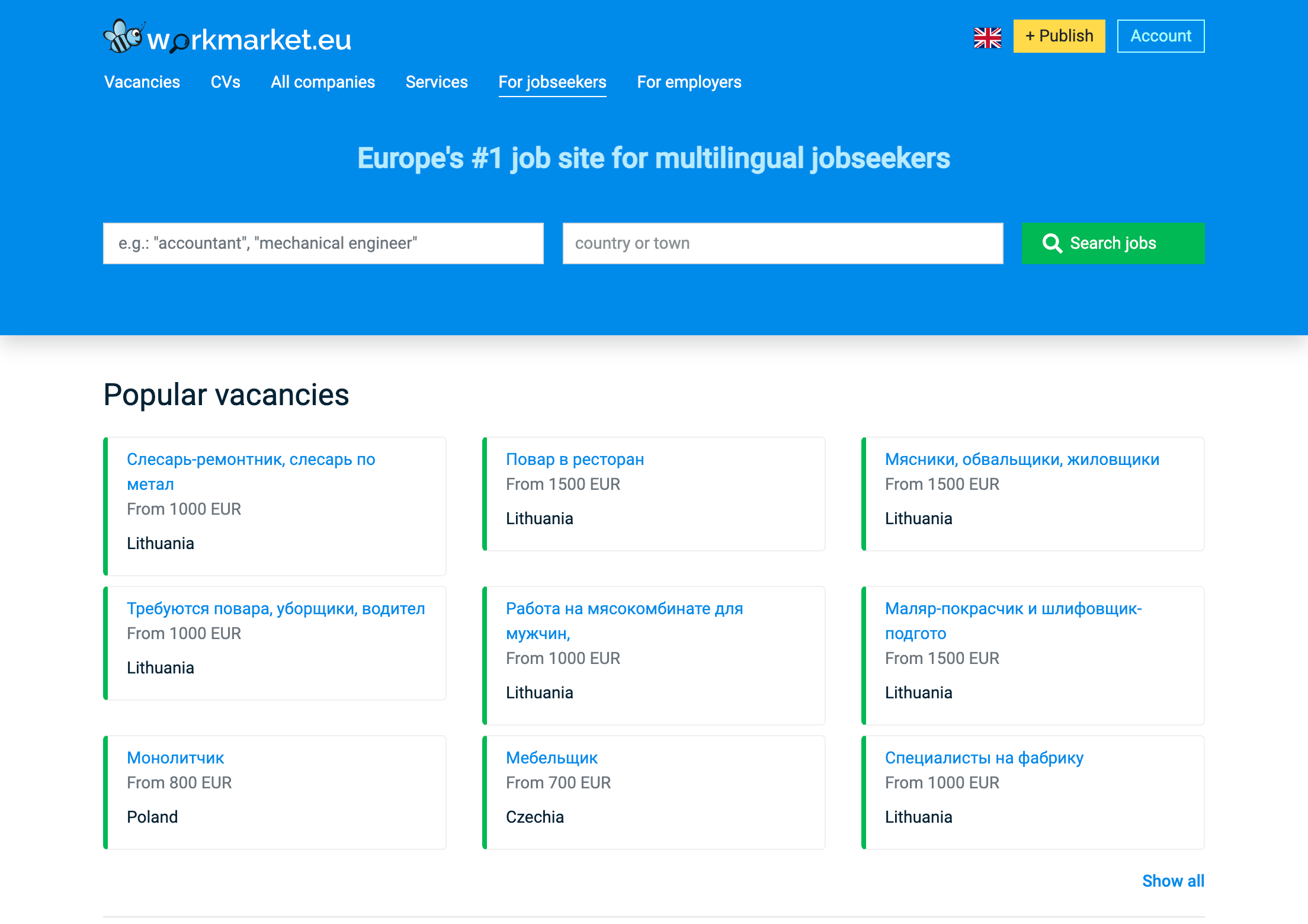 Workmarket.eu screenshot